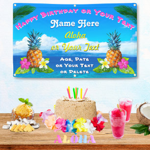 Hawaiische Geburtstags-Fahne mit wirklichen Banner