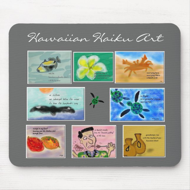 Hawaiische Haiku-Kunst Mousepad (Vorne)