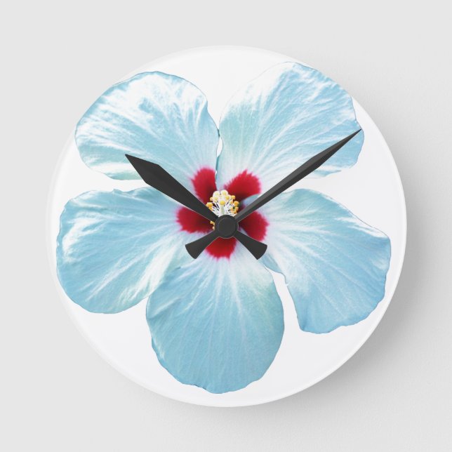 Hawaiische Hibiskus-Blume Runde Wanduhr (Vorderseite)