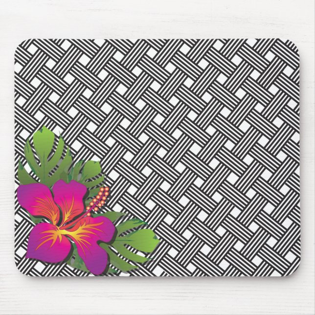 Hawaiische Hibiskus-Druck-Mausunterlage Mousepad (Vorne)