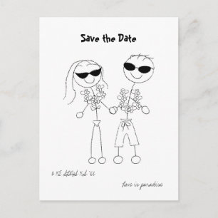 Hawaiische Hochzeit in Urlaubsort Save the Date Ankündigungspostkarte