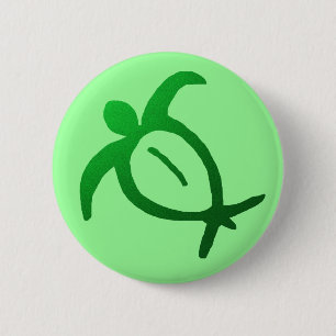 Hawaiische Honu Petroglyphe - Knopf Button