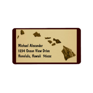 Hawaiische Insel-Karte Adressaufkleber