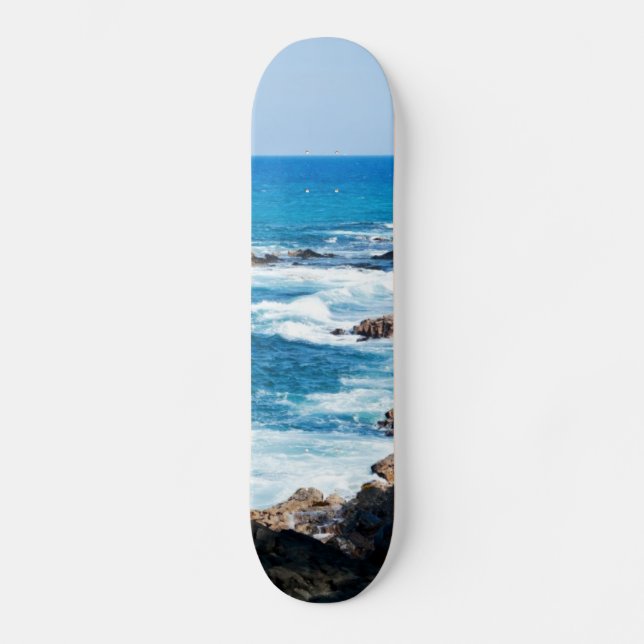 Hawaiische Lava-Ozean-Küsten-Linie Hawaii-Wellen Skateboard (Vorderseite)