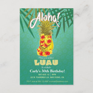 Hawaiische Luau Party Einladung