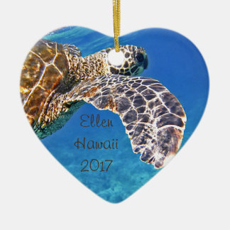 Hawaiische Meeresschildkröteschwimmen Keramik Ornament