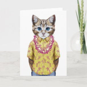 Hawaiische Miezekatze-Katze Karte