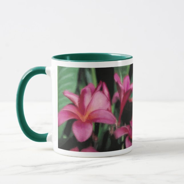Hawaiische Orchideen-u. Plumeria-Tassen Tasse (Links)