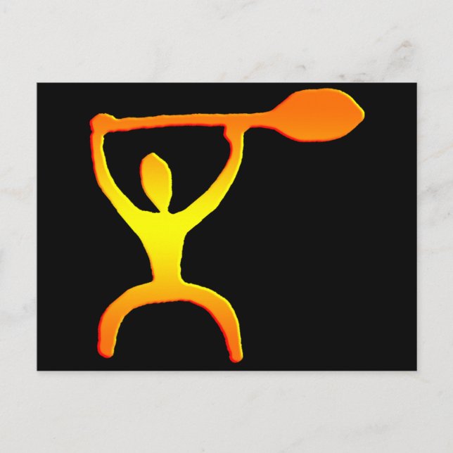 Hawaiische Paddel-Mann-Petroglyphe - Postkarte (Vorderseite)