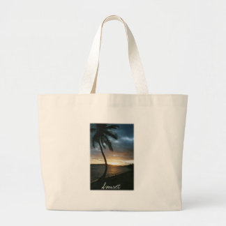 Hawaiische Sonnenuntergang-Strand-Tasche Jumbo Stoffbeutel