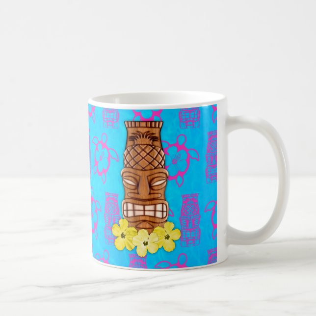 Hawaiische Tiki Maske Kaffeetasse (Rechts)