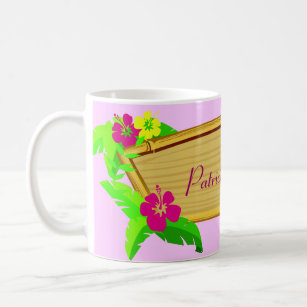 Hawaiische Tropen-Blumenschablonen-Tasse Kaffeetasse