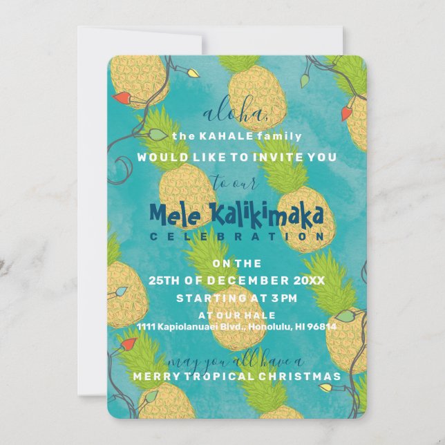 Hawaiische tropische einladung (Vorderseite)