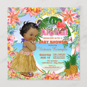 Hawaiische tropische Luau Babyparty Einladung