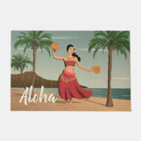 Hawaiische Vintage Hula Mädchen-Postkarte Aloha