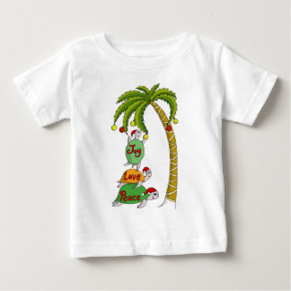 Hawaiische Weihnachtsschildkröte Sankt Baby T-shirt