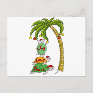 Hawaiische Weihnachtsschildkröte Sankt Feiertagspostkarte