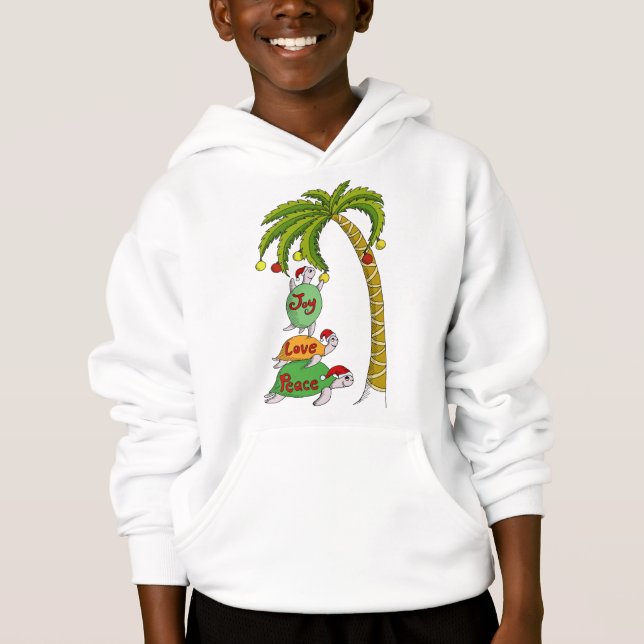 Hawaiische Weihnachtsschildkröte Sankt Hoodie (Vorderseite)