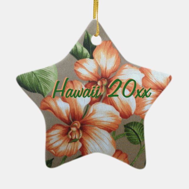 Hawaiische Weihnachtsverzierung Keramik Ornament (Hinten)