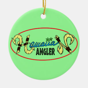 Hawaiischer Angler Keramikornament