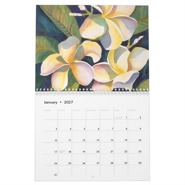 Hawaiischer Blumenkalender Kalender (Jan 2027)
