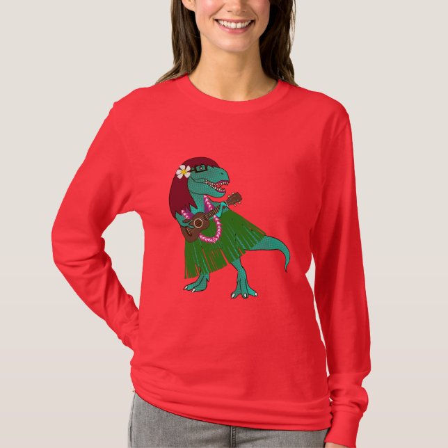 Hawaiischer DinosaurierUkulele T-Shirt (Vorderseite)
