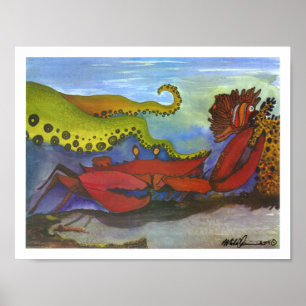 "Hawaiischer Feiertags-" Aquarell-Fisch-Kunst Poster