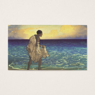 Hawaiischer Fischer, woodblock Druck