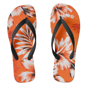 Hawaiischer Hibiskus-Blumen-Hintergrund Flip Flops