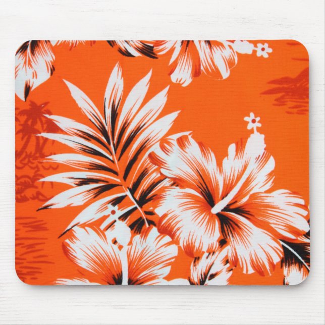 Hawaiischer Hibiskus-Blumen-Hintergrund Mousepad (Vorne)