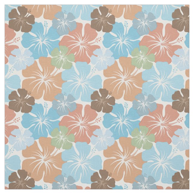 Hawaiischer Hibiskus mit Blumen Stoff (Muster)