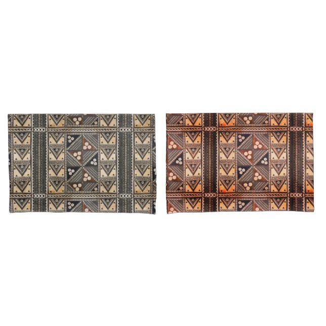 Hawaiischer Hochzeittapa-Stoff Kissenbezug (Vorderseite-Set)