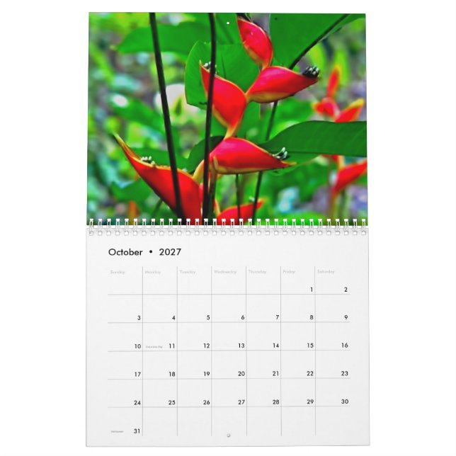 Hawaiischer Naturkalender Kalender (Okt 2027)