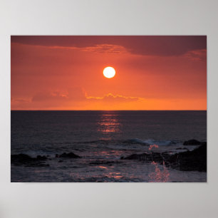 Hawaiischer Ozean-Sonnenuntergang - Poster