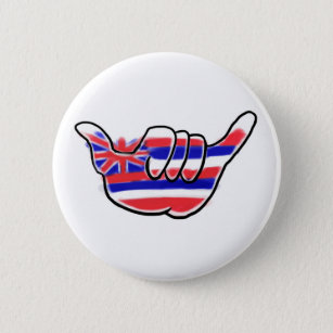 Hawaiischer shaka Staatsflaggen-Symbolknopf Button