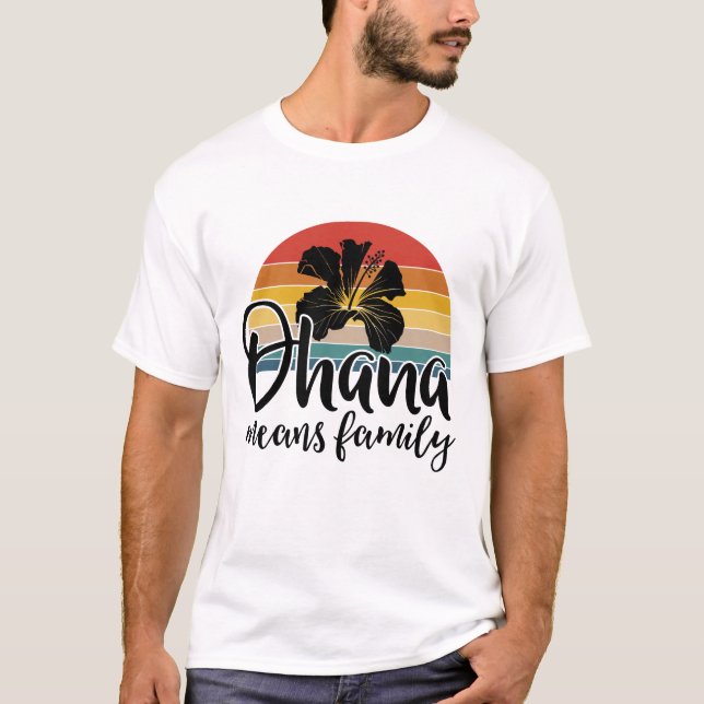 Hawaiischer Sommerurlaub Ohana Blume bedeutet Fami T-Shirt (Vorderseite)