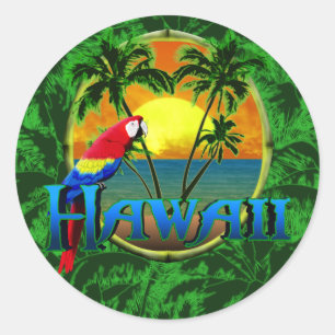 Hawaiischer Sonnenuntergang Runder Aufkleber