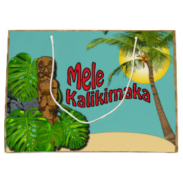 Hawaiischer Tiki Mele Kalikimaka Weihnachtstag Große Geschenktüte