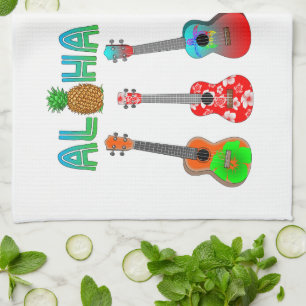 Hawaiischer Ukulele Aloha Hawaii Geschirrtuch