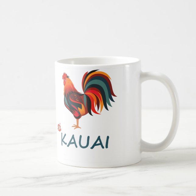 Hawaiischer wilder Hahn Kauais Kaffeetasse (Rechts)