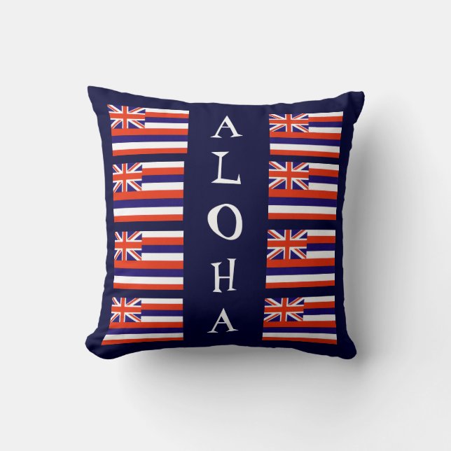 Hawaiisches Art-Aloha Staats-Flaggethrow-Kissen Kissen (Vorderseite)