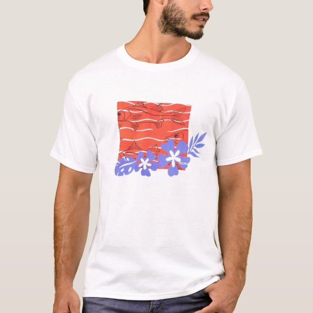 HAWAIISCHES FISCHARTIGES T-Shirt (Vorderseite)