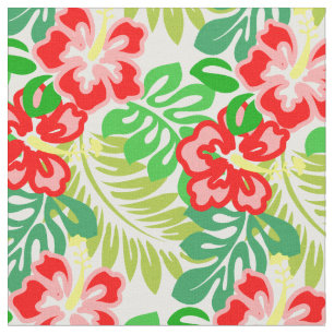Hawaiisches Hibiskus-Blumen-Druck-Gewebe Stoff