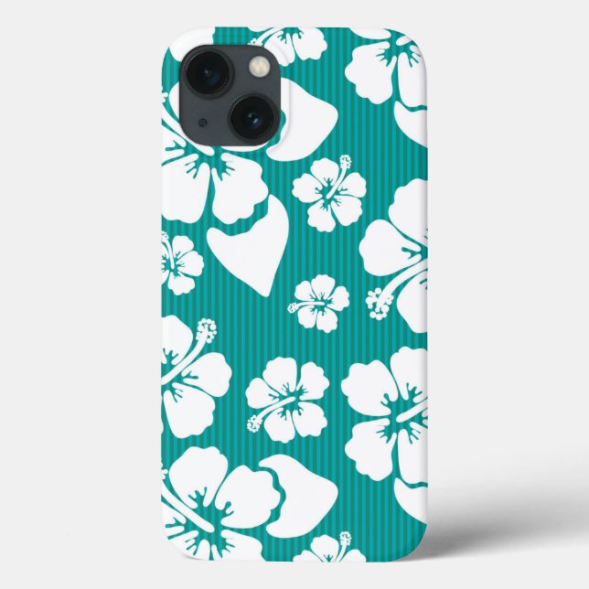 Hawaiisches Hibiskus-Blumen-Muster Case-Mate iPhone Hülle (Rückseite)