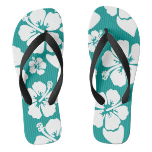 Hawaiisches Hibiskus-Blumen-Muster Flip Flops