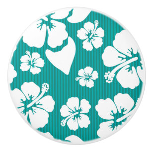 Hawaiisches Hibiskus-Blumen-Muster Keramikknauf