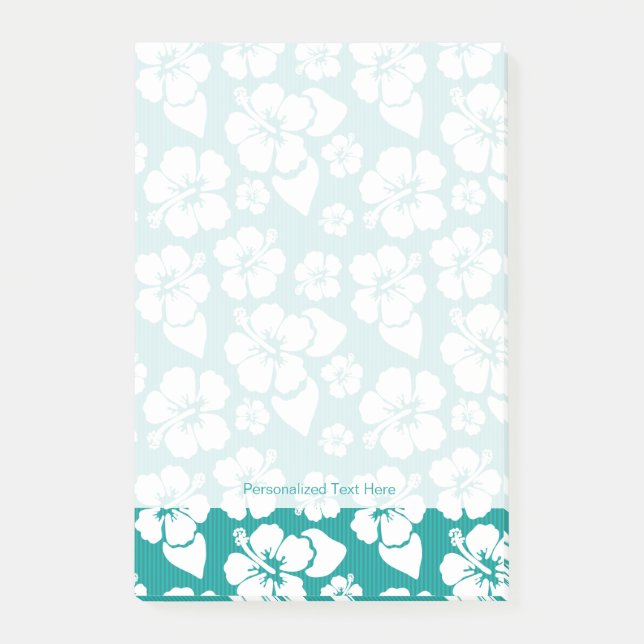 Hawaiisches Hibiskus-Blumen-Muster Post-it Klebezettel (Vorderseite)