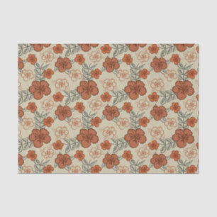 Hawaiisches Hibiskus-Muster Browns Seidenpapier