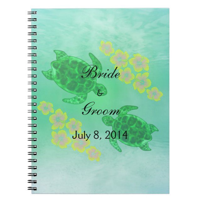 Hawaiisches Honu Hochzeits-Gast-Buch Notizblock (Vorderseite)