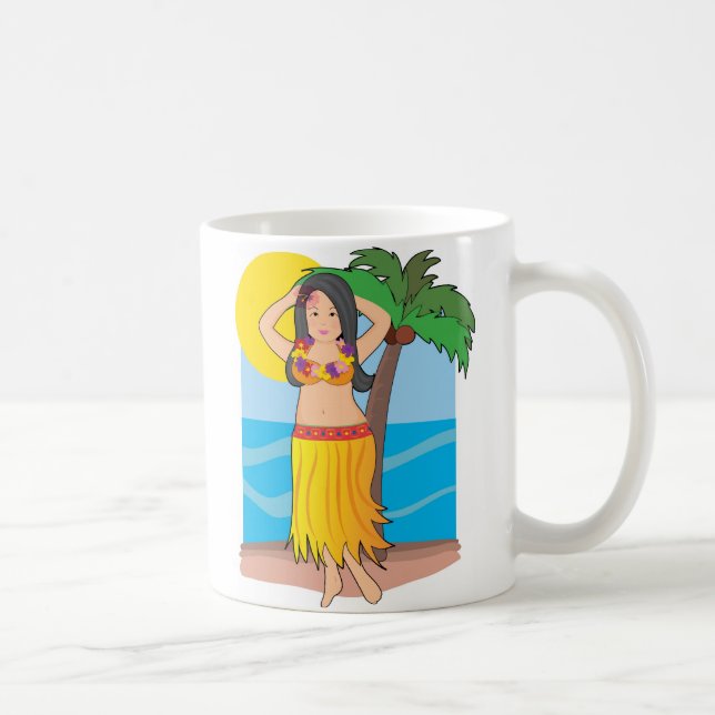 hawaiisches hula Mädchen Tasse (Rechts)